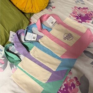 Trader Joe's Pink and Cream Mini Canvas Tote